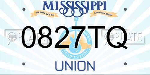 0827TQ Mississippi License Plate