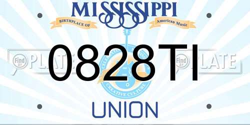 0828TI Mississippi License Plate