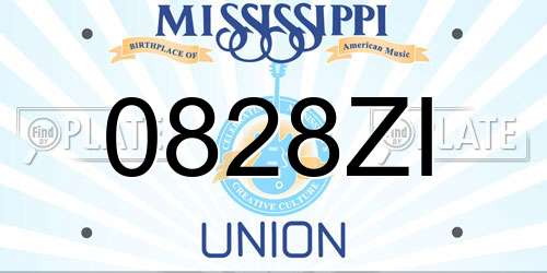 0828ZI Mississippi License Plate