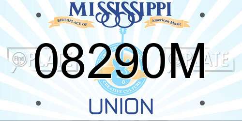 08290M Mississippi License Plate