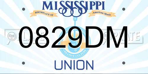 0829DM Mississippi License Plate