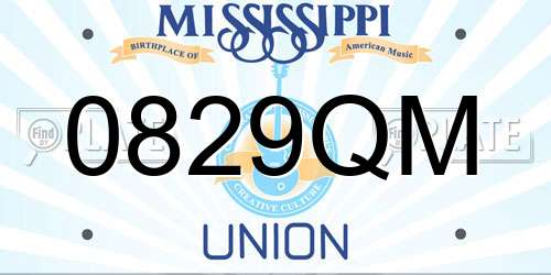 0829QM Mississippi License Plate
