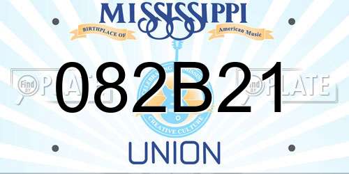082B21 Mississippi License Plate