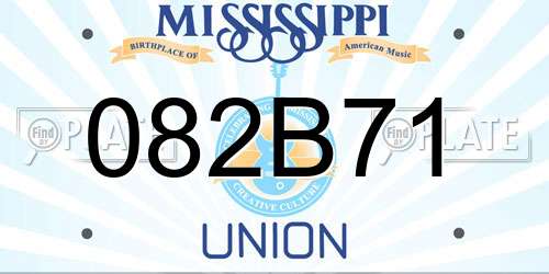 082B71 Mississippi License Plate