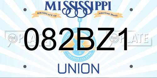 082BZ1 Mississippi License Plate