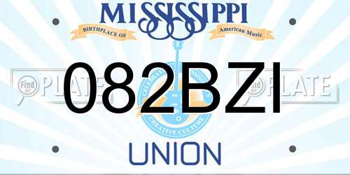 082BZI Mississippi License Plate