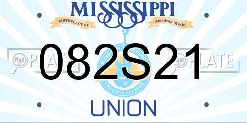 082S21 Mississippi License Plate