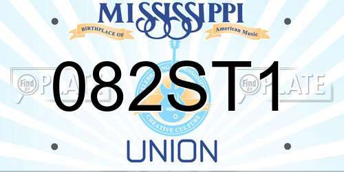 082ST1 Mississippi License Plate