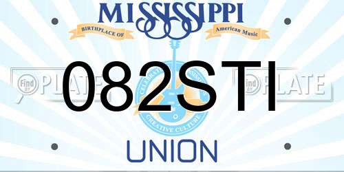 082STI Mississippi License Plate