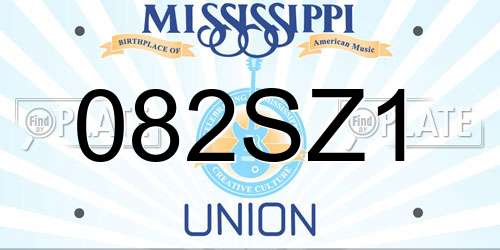 082SZ1 Mississippi License Plate
