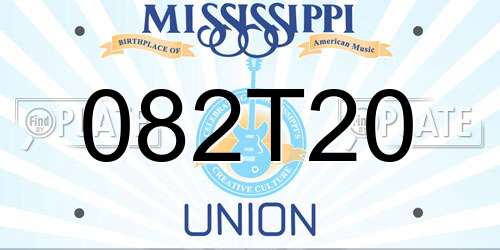 082T20 Mississippi License Plate