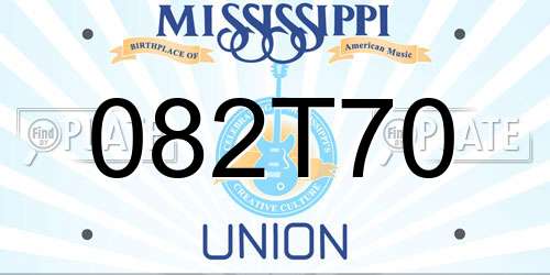 082T70 Mississippi License Plate