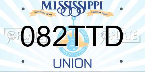082TTD Mississippi License Plate