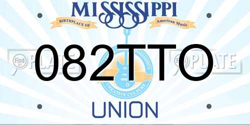 082TTO Mississippi License Plate
