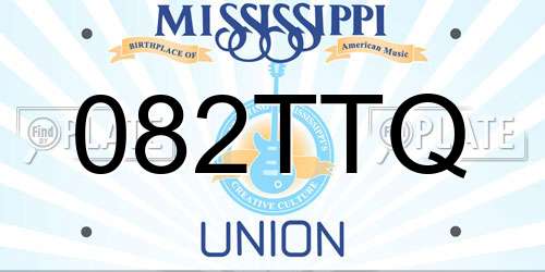 082TTQ Mississippi License Plate