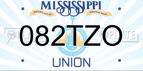 082TZO Mississippi License Plate