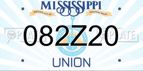 082Z20 Mississippi License Plate