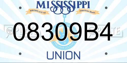 08309B4 Mississippi License Plate