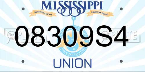 08309S4 Mississippi License Plate