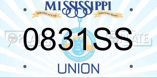 0831SS Mississippi License Plate