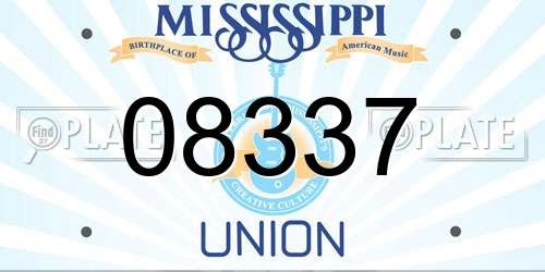 08337 Mississippi License Plate