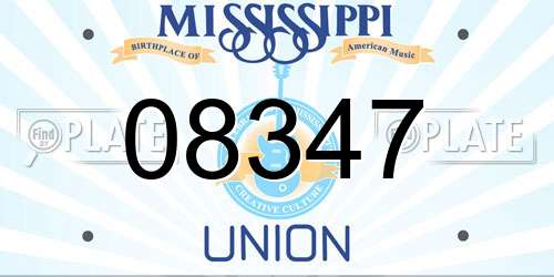 08347 Mississippi License Plate
