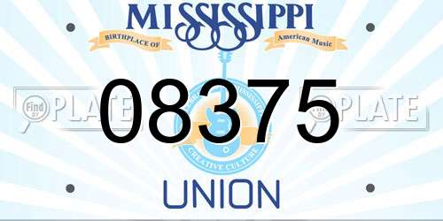 08375 Mississippi License Plate