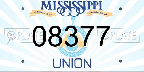 08377 Mississippi License Plate