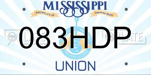 083HDP Mississippi License Plate
