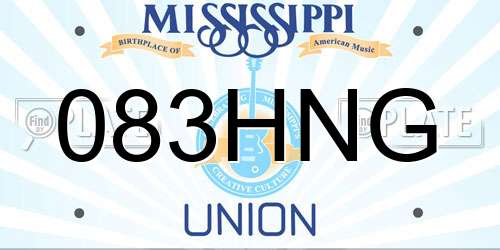 083HNG Mississippi License Plate