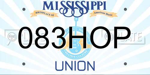 083HOP Mississippi License Plate