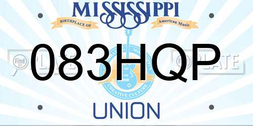 083HQP Mississippi License Plate