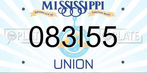083I55 Mississippi License Plate