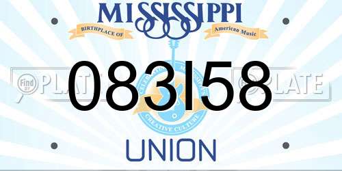 083I58 Mississippi License Plate