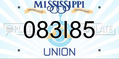 083I85 Mississippi License Plate