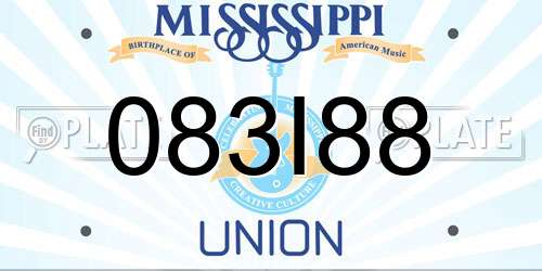 083I88 Mississippi License Plate
