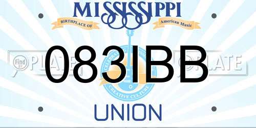 083IBB Mississippi License Plate
