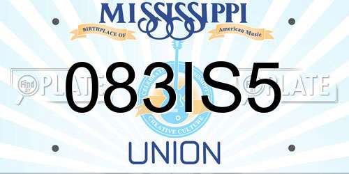 083IS5 Mississippi License Plate