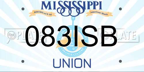 083ISB Mississippi License Plate