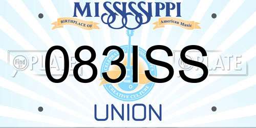 083ISS Mississippi License Plate