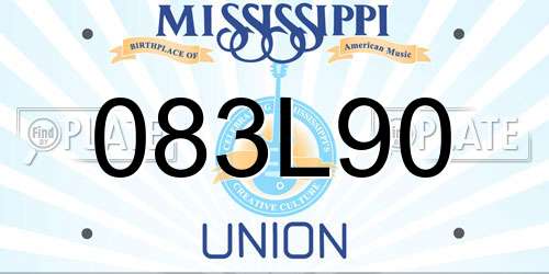 083L90 Mississippi License Plate