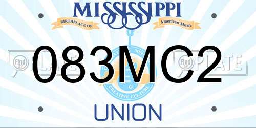 083MC2 Mississippi License Plate