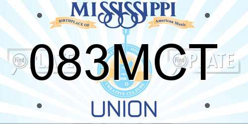 083MCT Mississippi License Plate