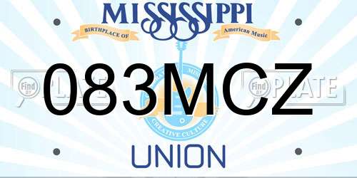 083MCZ Mississippi License Plate