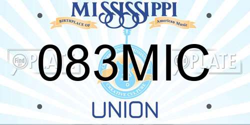 083MIC Mississippi License Plate