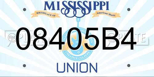 08405B4 Mississippi License Plate