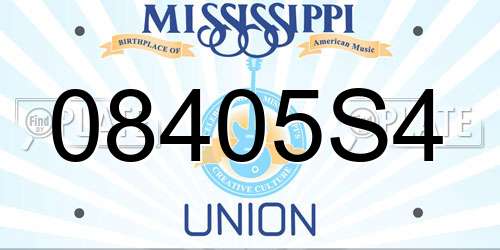 08405S4 Mississippi License Plate