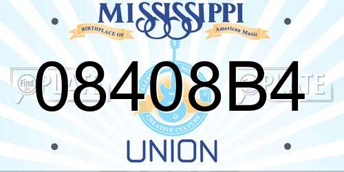 08408B4 Mississippi License Plate