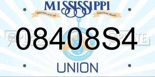 08408S4 Mississippi License Plate