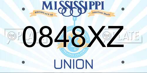 0848XZ Mississippi License Plate